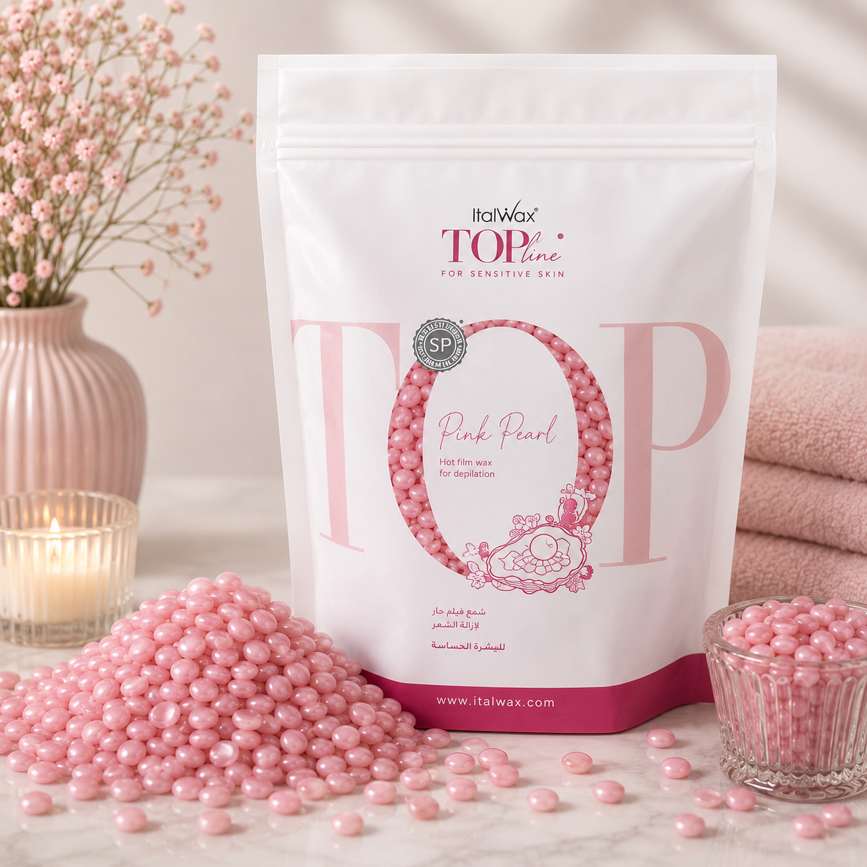 ITALWAX TOP LINE PINK PEARL- SYNTHETIC FILM WAX